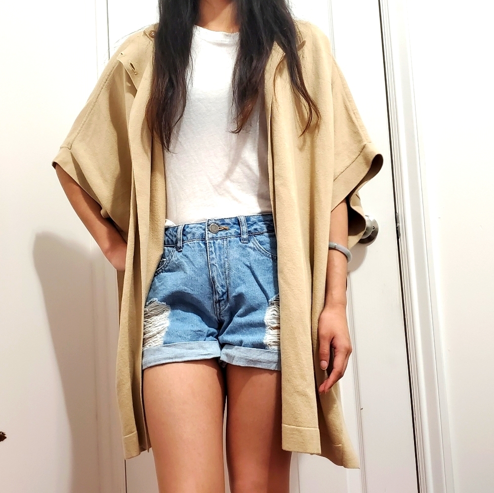 Banana Republic Cape Poncho Mock Neck with Buttons